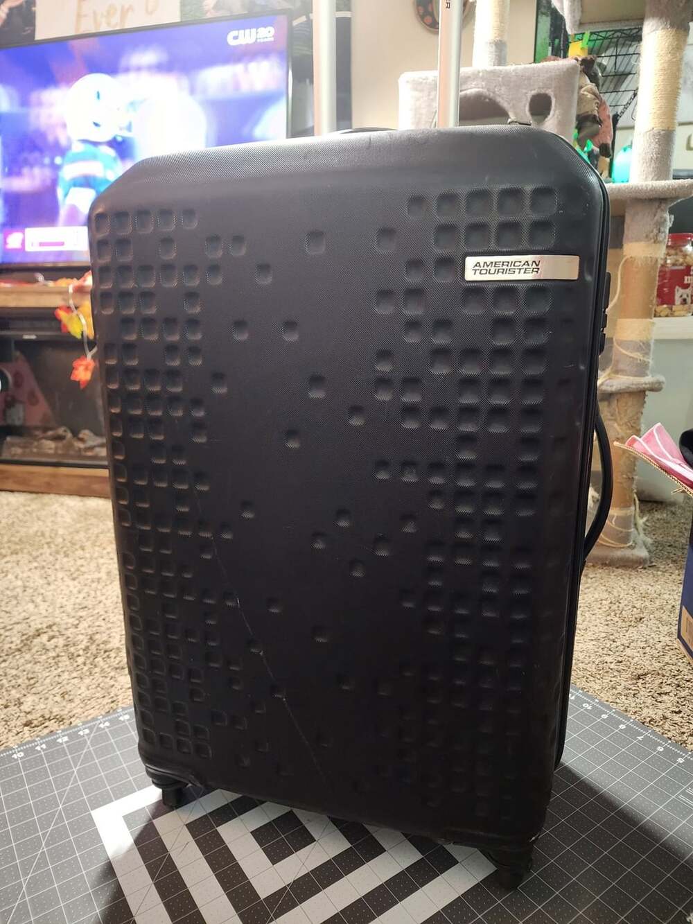 American Tourister Hardside Spinner Suitcase Black Used Good
